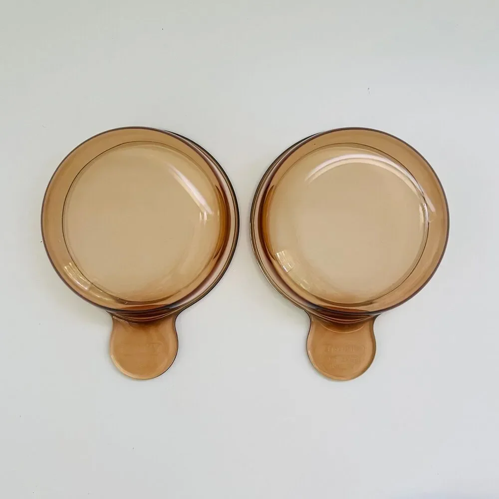 CORNING VISION Amber Glass Grab-It Bowl With Lid, Set of 2